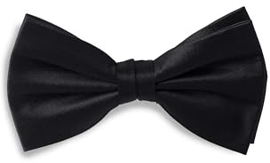 THE SAVILE ROW COMPANY LONDON Men's Black Ready Tied Silk Bow Tie
