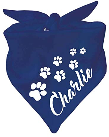 Hunde Dreiecks Halstuch (Fb: Navy) (Gr. 1 (55 cm)) Name des Hundes