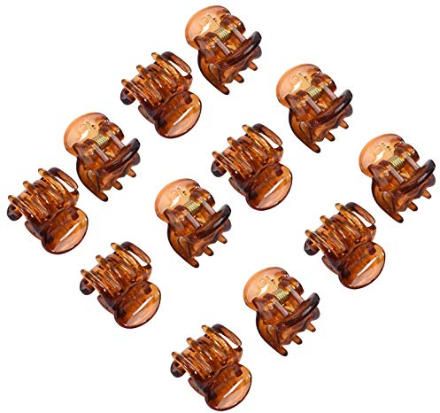 TRIXES 12 Pièces Élégantes Mini Pinces Barrettes Marrones pour Cheveux