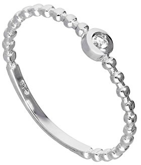 Bague Perlée en Argent 925/1000 et Oxyde de Zirconium Avril - Taille 62