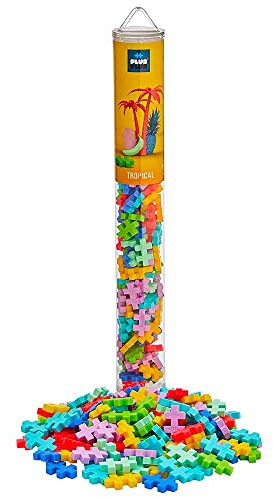 PLUS PLUS - Tubo de 100 Piezas con Colores Tropicales - Juego de construcción - PP4264