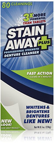 Stain-Away Stain Away Plus Denture Cleanser, 8.1-Ounce