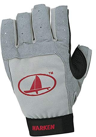 Harken Sport Classic 3/4 Finger Glove, Grey/Black/Red, Medium