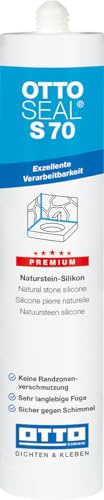OTTOSEAL S 70 Premium-Naturstein-Silikon 310ml C6113 matt betongrau - Keine Randzonenverschmutzung - Sicher gegen Schimmel & ideal für Bad, Küche & Wohnbereich