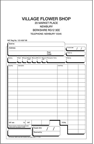 Twinlock Scribe 654 Quittungen Geschäftsformulare (2-teilig, 165 x 102 mm) 100 Stück