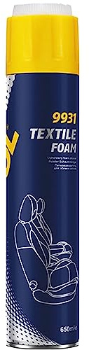 MANNOL Textile Foam Polsterreiniger Textilreiniger 1 Stück á 650 ml | 650 ML Polsterreiniger Textile Foam mit Bürste, Einfüllstutzen, Kraftstoffbehälter