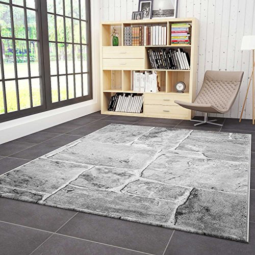 VIMODA tibet7413 Classico Soggiorno Tappeto, Molto Dich Trama, Pietra Muro Ottica, qualità Top - Grigio, Grigio, 200 x 290 cm