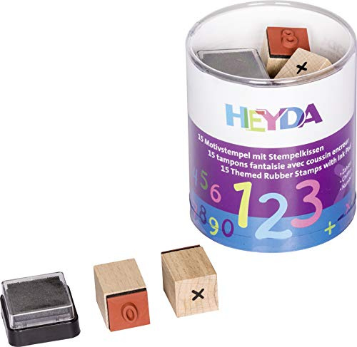heyda 204888478 Stempel-Dose (Zahlen) Motivgröße: ca. 1,5 x 1,5 cm
