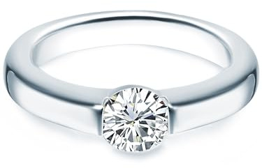 Trilani Damen Ring 925/- Sterling Silber | rhodiniert, Bandring, Zirkonia, weiß, Brillantschliff