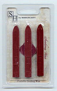 3x RED SEALING WAX STICKS WICKS FOR POSTABLE WAX SEALS