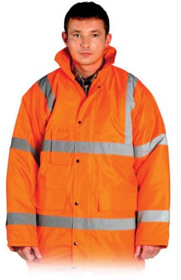 Winterarbeitsjacke wattiert Warnschutzjacke Gr. L, Winterjacke, Sicherheitsjacke, Warnjacke
