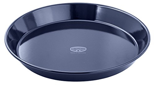 Dr. Oetker Kuchenblech 30 cm Back-Liebe Emaille – Schnitt- & kratzfeste Backform mit Emaille & Antihaft-Beschichtung – 30er Kuchenform in Dunkelblau