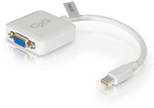 C2G Mini Adaptador de Puerto de Pantalla, Puerto de visualización a VGA, Macho a Hembra, Blanco, 8 Pulgadas, Cables para Go 54316
