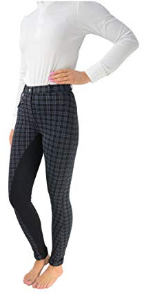 HY Performance harby Pantalon Jodhpur pour femme Noir à carreaux 24