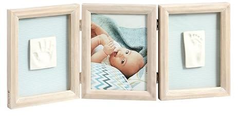 Baby Art My Baby Touch Fotorahmen 3 Rahmen mit Fuß- und Handabdruck-Set, helles Holz