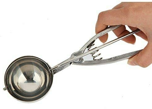 Ice Cream Scoop, Mash Scoop, Stainless Steel 6 cm with a Easy Push Lever by HomeElabador