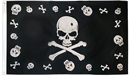 AZ FLAG - Flagge Totenkopf Mehrfache Knochen - 150x90 cm - Pirat Fahne 100% Polyester mit Messing-Ösen - 110g