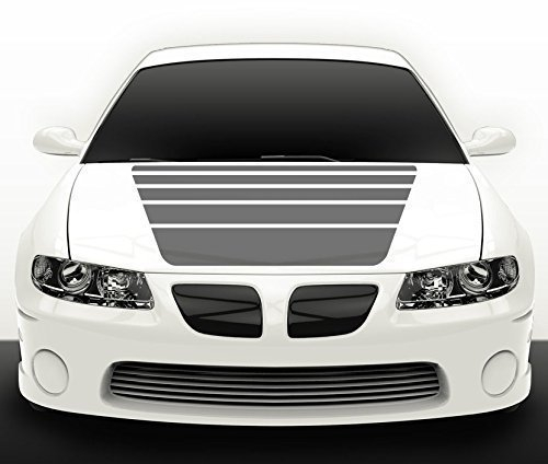 Grandora bildekal ränder vit bil tuning motorhuvsdekal sport tatuering motorhuv X7010