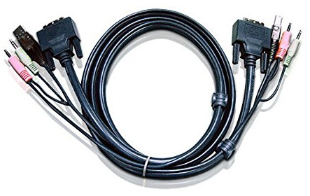 Aten 2L-7D05U Cordon USB DVI pour CS1762/CS1764 5 m Noir