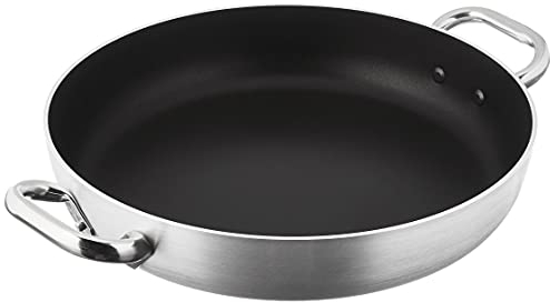 Pentole Agnelli ALSA110S32 Tegame con Maniglie, Alluminio antiaderente, Argento, 32 cm
