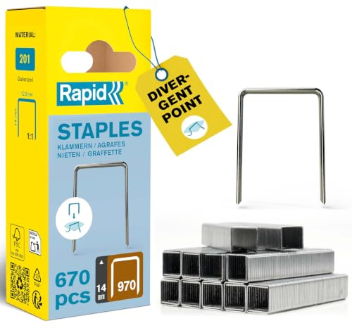 Pinzas de Rapid umbiegespitzen (DP) para Black and Decker productos tipo 970/14 mm, 670 pcs Blister, 40109599