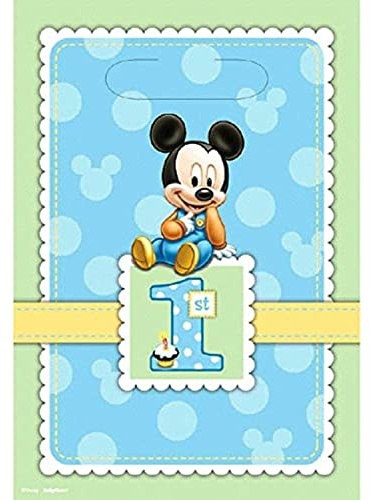 Mickey Mouse !st Birthday Loot Bags 8ct