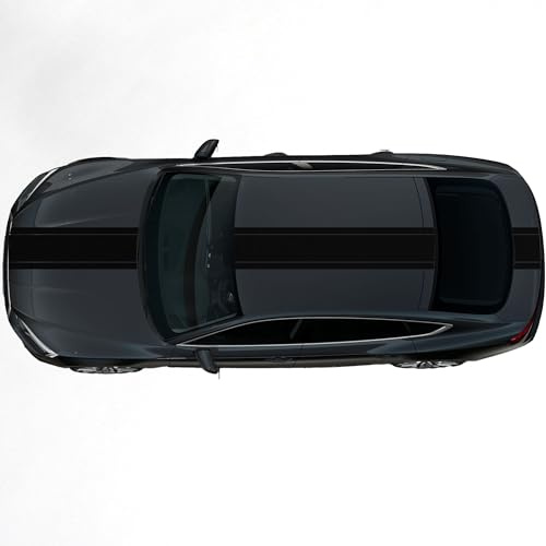 Kiwistar - Autoaufkleber Rallye Streifen - 36 x 400 cm - schwarz glänzend - selbstklebend - Viperstreifen für Auto, Motorhaube, Karosserie - Tuning Aufkleber Racing Deko