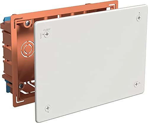 Famatel 3252 – Box Installation Hohlwand eckig 160 x 100, Kunststoff, IP30, EN 60670-22, wasserfest, enthält Box, Deckel, Metallkrallen