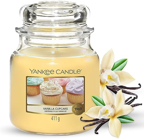 Yankee Candle Scented Candle | Vanilla Cupcake Medium Jar Candle| Long Burning Candles: up to 75 Hours | Gifts for Women