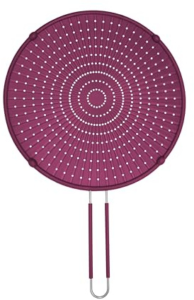 Cuisy KC2001 Couvercle Anti-Projection Silicone Noir/Rouge/Vert/Transparent 50 x 32 x 1,8 cm