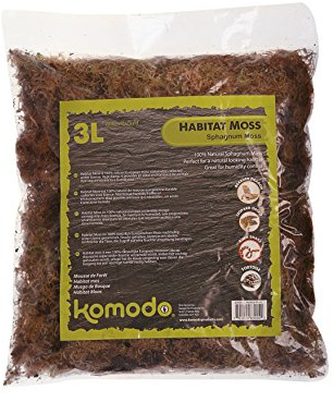 Komodo Habitat Moss, 3 Litre, may vary | 100% natural European moss substrate – sustainably collected, ideal for humidity control in reptile habitats