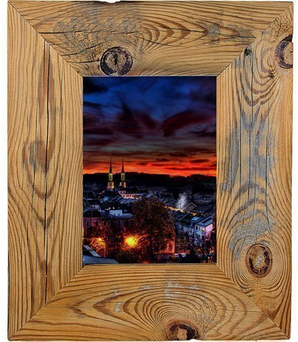 Mein Landhaus Bilderrahmen aus echtem Alt-Holz Stil Vintage, rustikal - handgefertigte Unikate in dunkel-braun 13X18 Leiste 7cm