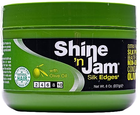 Ampro Shine 'N Jam - Bordes de seda con aceite de oliva, tamaño de salón de belleza, 227 g