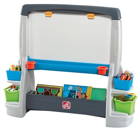 Step2 Jumbo Art Easel, Kids Art Activity Table, Double-Sided Dry Erase and Chalkboard, Storage Bins and Trays, For Toddlers and Preschoolers Ages 3+ Years Old