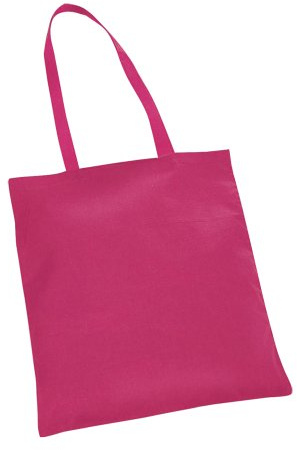 eBuyGB Pack of 5 Plain Reusable Shopping Bags, Cotton Tote Bags, Shopper Shoulder Bags Canvas Grocery Bag, Fuchsia - 40cm x 36cm
