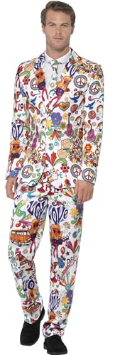 Smiffys - Herren Groovy Anzug, mehrfarbig Halloween