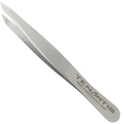 Pinzetta Professionale Doppio Uso Inox con Custodia in PVC - Tenartis 185 Made in Italy
