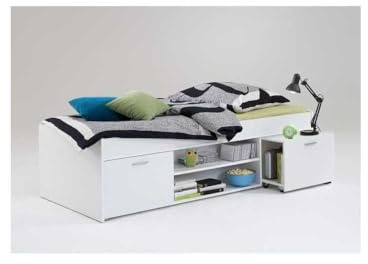 FMD Möbel 810-001 Bett Carlo, 203,5 x 58,5 x 95,5 cm, weiß
