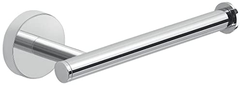 Kiamami Valentina - Porta Rotolo Carta Igienica Singolo a Parete | Modello Sparta | Montaggio a Muro con Viti Incluse | Metallo Cromato 17x5 cm