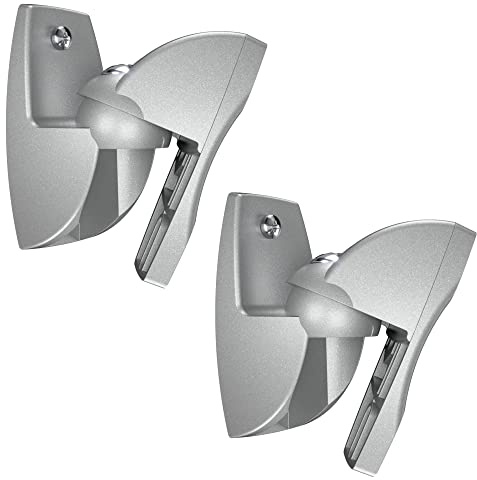 Vogel's VLB 500 Lautsprecher Wandhalterung Set, Schwenk- und neigbar für EIN beeindruckendes Klangerlebnis, Vormontiert, Max. 5 kg, Silber (2 Halterungen)
