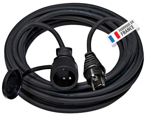 Brennenstuhl Rallonge prolongateur électrique, 25m H07RN-F 3G1,5, Noire
