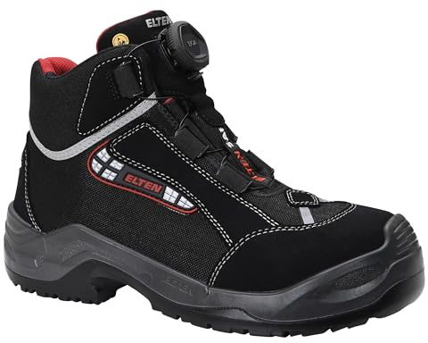ELTEN Herren Elten sikkerhedssko S3, mænd, sporty, letvægt, sort, plastik hætte, boa-hurtig luknin Sicherheitsstiefel Sander Boa ESD S3 Gr e 42, Schwarz, 42 EU
