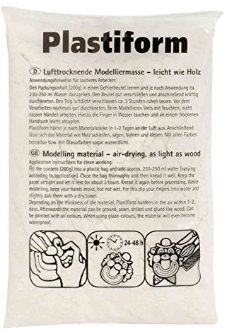 GLOREX 6 8071 10 - Plastiform Holzmodelliermehl elfenbein, aus Fichtenholz, 5 kg, lufttrocknende Modelliermasse, leicht wie Holz