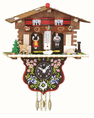 Trenkle Schweizerhaus Schwarzwalduhr Bunt 19 cm x 21 cm Wandhalterung Mechanisch