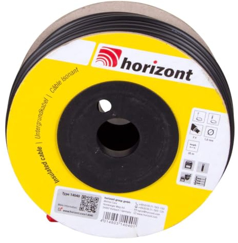 horizont Untergrundkabel 25m, Verbindungskabel, Zuleitungskabel, für Erdungspfähle, doppelt isoliert, für Weidezaun, Leiter aus verzinktem Eisendraht, 1,6 mm Durchmesser