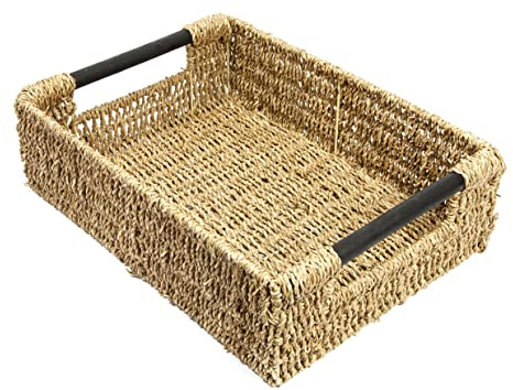 Woodluv Storage Baskets Large, Storage baskets for Shelves, Storage Box Organiser, Baskets to make hampers With Wood Handles -Large