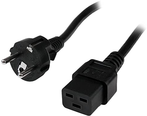 StarTech Cavo Alimentazione PC 2m, 16A 250V, 16AWG (PXTEUC192M) | Da Presa Schuko EU a IEC C19, Cavo AC di Ricambio, Certificato UL