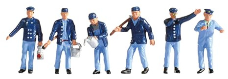 NOCH Lokführer & Rangierer - Epoche III, handkolorierte Figuren aus Kunststoff für Spur TT im Maßstab 1:120
