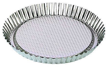 Zenker Obstkuchenform ∅28cm, Backform für leckere Obsttorten, Form aus Weißblech, geeigent für Elektro- und Gasofen, (Farbe: silber), Menge: 1 Stück