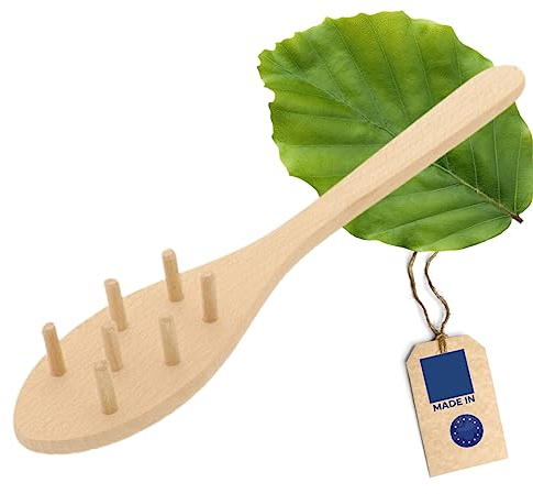 Spaghetti-Löffel, 30 cm, robuster Spaghetti-Heber aus Europa, keine Kratzer in Töpfen und Pfannen, Pasta-Besteck ohne Plastik, Nudellöffel aus Buchen-Holz